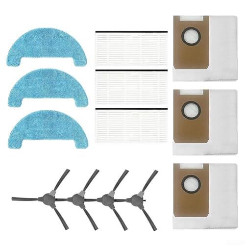 Vacuum Cleaner Replacement Parts Kit For Loorow AT800 Accessories, 3-In-1 Robot Vacuum Side Brushes Filters Mop Pads Kit