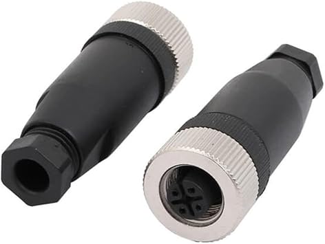 Elecbee 2PCS M12 5 Pin Female A-Code Field Installable Screw Termination Connector for 22AWG 0.34mm2 Cable