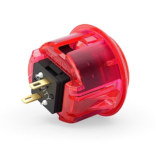 qanba Gravity Ks Mechanische Arcade-Tasten, 30 mm, Snap-In, mechanischer Druckknopf (verpackt (klar rosa D12 (8 Stück))