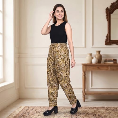 Image of FASHION GALLERY Women's Rayon Relaxed Fit Patiala Salwar with Full Length Drawstring Closure Type and Flexible Waist|Patiala Pant for Woman