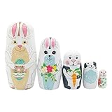 Generico Steckpuppen | Osterhasen-Thema, Spielzeug für Puppen, Kaninchen, für Kinder, Mädchen, Haus, Wohnzimmer, Spielzimmer, Frühling, Ostern, Geburtstag