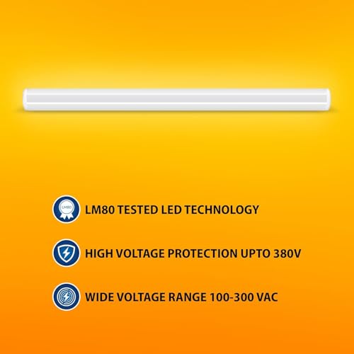 Image of Wipro Garnet 20W LED Batten for Living Room & Bedroom | 2 Feet | Bright & Energy Efficient Tubelight for Home | Cool Day Light (6500K) with 2000 Lumen | Pack of 6