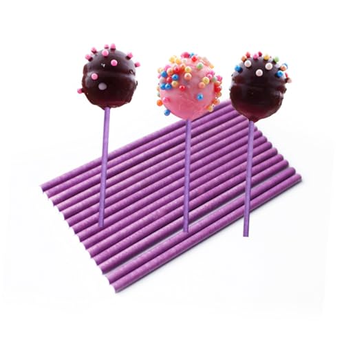 MUCKLILY 6Packs Colorful Paper Lollipop Sticks Food Grade Baking Tool for DIY Crafts Random Colors for Home and Store Use and Candy Making Accessories