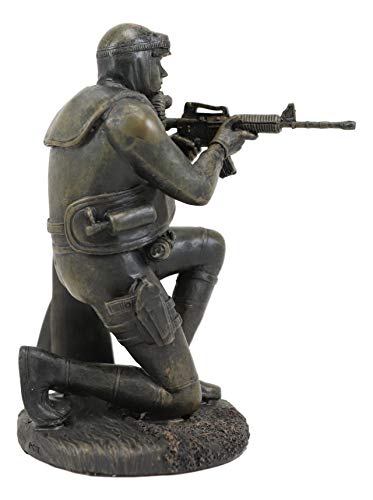 Ebros Gift Battlefield Kneeling Navy Seal Diver Soldier Taking Aim With Rifle Statue 6" H Honor And Valor Military War Combat Mission Unit Infantry At Arms With Scuba Mask And Fins Figurine #TOP4