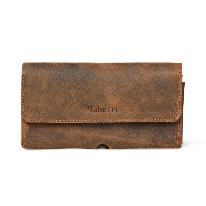 MaheTri Urban Mobile Holster Case | Premium Leather Belt Clip Phone Holster | Universal Fit for Mobile Devices | Secure Carry for Everyday & Travel Essentials
