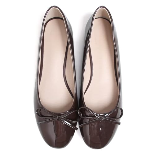 Image of TN TANGNEST Women's Velvet Flats Round Toe Ballet Shoes | Elegant Bowknot Flats Comfortable Casual Slip On Flats for Work