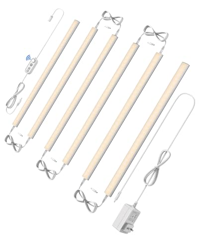Image of Motion Sensor Cabinet Lighting Plug in - 6 Pcs 12 inches Warm White | Motion Sensor Dimmable 6 Pcs 12 inches Linkable Counter Light Bars, Led Closet Light Warm White