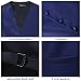 HISDERN Men's Vests Dress Solid Suit Vest for Men 3pc Waistcoat & Tie and Pocket Square Navy Vest Suit Tuxedo Set Wedding Party