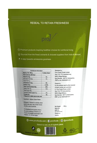 Image of ProV Premium - Green Raisins 250 gm| Dry Fruits-Kishmish| Rich In Iron| Sweet & Tasty| Healthy Nutritous & Delicious