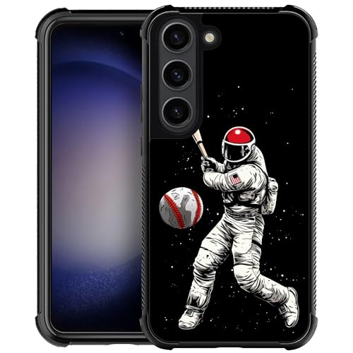 Goodsprout Compatible with Samsung Galaxy S23 Case,Astronaut Playing Baseball Amazing Pattern Design Shockproof Anti-Scratch Hard PC Back Case for Samsung Galaxy S23 Case