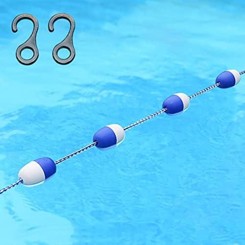 Resistant Floating Pool Lane Divider Rope - Durable Safety Buoy Line with Hooks for Clear Pool Marking, Ideal for Competitions, Training, and Recreational Swimming