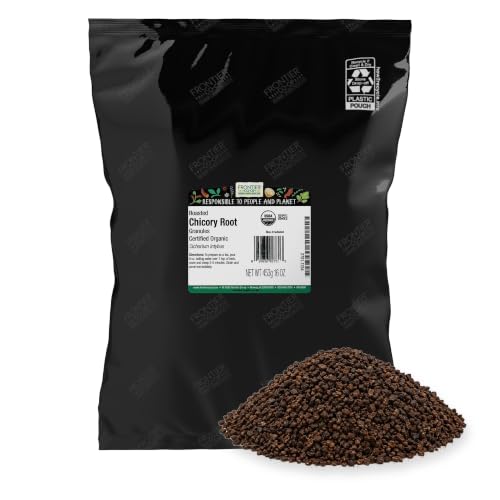 Frontier Co-op Organic Roasted Chicory Root Granules 1lb - Chicory Root Coffee Substitute Alternative