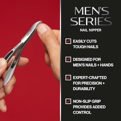 Revlon Nail Clipper for Men, Durable for Tough Fingernail and Toenail Trimming, Ergonomic No-Slip Grip Handle, Stainless Steel, 1 count - image 2