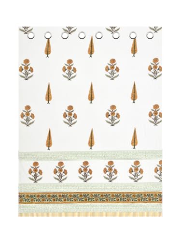 Image of BLOCKS OF INDIA Hand Block Printed Cotton Daylight Curtains with Eyelets |