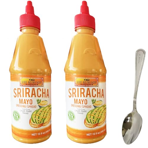 Z. Emma LKK Sriracha Mayo 15oz, 2pack,Free Comes with 1 Spoon Yellow