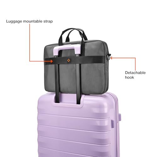 Image of Nasher Miles Briefcase & Messenger Bag | Lightweight PU & Polyester with Adjustable Strap, Fits Laptop | Ideal for Office & Travel | for Men & Women