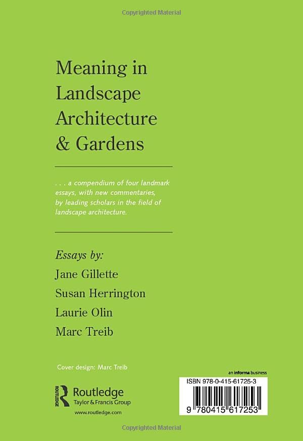 Landscape Architecture text Meaning and Garden Design pour Passionnés d'Architecture