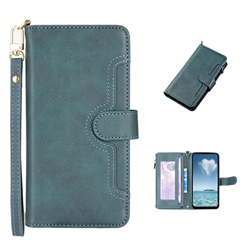 Coque Cuir Pour Oppo A6 Pro 5G/4G - Étui Portefeuille Avec Support, Blocage RFID, Fentes Cartes, Bleu