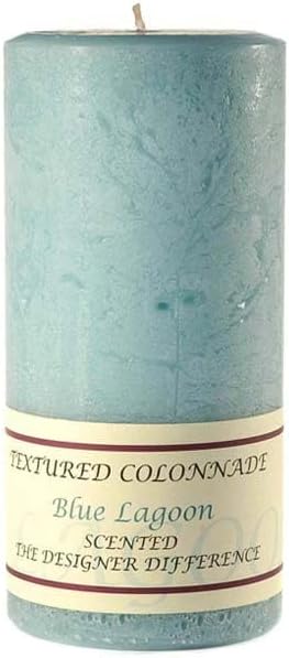 Textured Blue Lagoon 4 x 9 Scented Pillar Candles