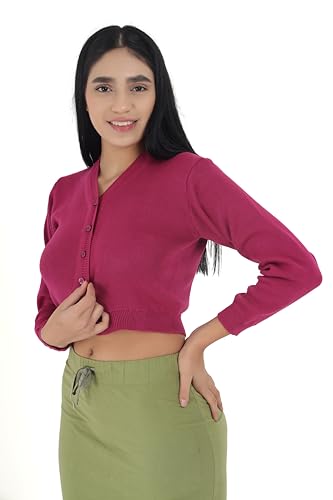 Image of Women Winter Wear V-Neck Full Sleeves Regular Fit Woollen Blouse
