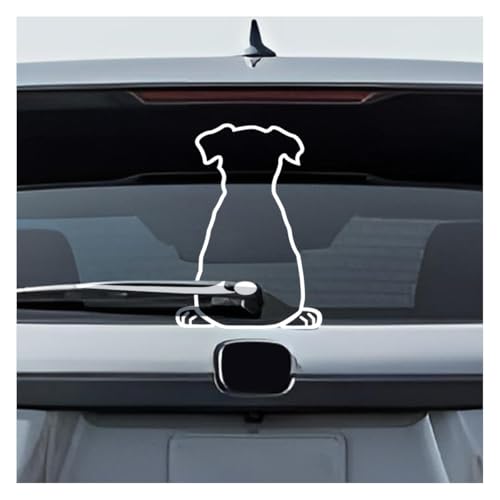 Image of Cute Dog Decal Car Rear Windshield Window Wiper Sticker, Funny Dog Moving Tail Decal Waterproof Vinyl Sticker, Lovely Animal Puppy Decoration Decals for Car Window, Laptop (Style B)