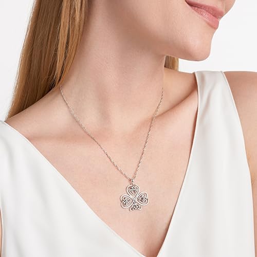 MORGAN & PAIGE Oxidized 925 Sterling Silver Celtic Knot Cross, Shamrock Clover, Tinity Heart, Turtle, Angel and Mom Pendant Necklace, 18" - Image 3