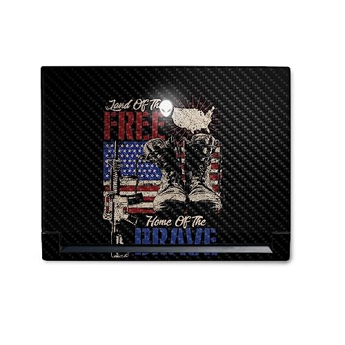 Image of MightySkins Carbon Fiber Skin Compatible with Alienware M18 R1 (2023) Full Wrap Kit - Land of The Free | Protective, Durable Textured Carbon Fiber Finish | Easy to Apply | Made in The USA