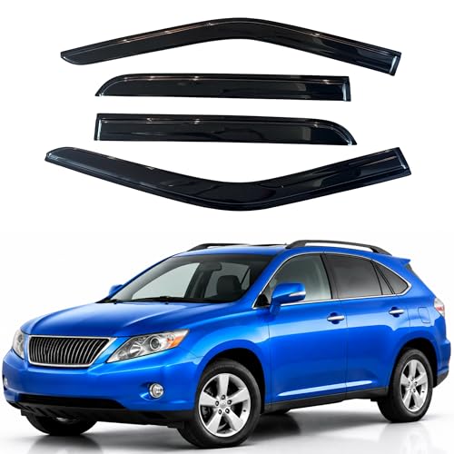 Image of IG Window Visors Fit for 2010-2015 Lexus RX350 RX450h, Out-Channel Rain Guards Vent Wind Deflectors 4PC, Car Accessories for 10-15 Lexus RX Series