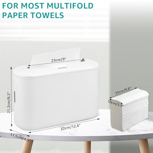 Image of Pollock Paper Towel Holder Dispenser Countertop Commercial,White-M
