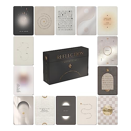 Reflection Mindful Ritual Cards | Mindset & Affirmation Deck, Daily Quotes, Meditation, Self Awareness | 50 Cards, Spiritual Gift