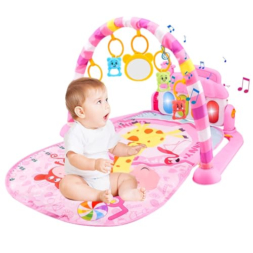 Gimnasio Para Bebés 5 En 1 Con Música,Tapete De Juego Piano Interactivo,Juguetes Colgantes Para Desarrollo Motriz,tapete De Actividades Con Piano Musical,colchoneta De Juego Para Estimulación Temprana