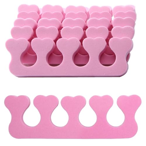 20Pcs Sweat-Absorbent Foam Sponge Toe Separators Soft Comfortable Gel Polish Divider Spacer for Manicure Pedicure Tools