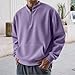 Men's Fleece Lined Sweatshirts Fleece Pullover Basic Tops Quarter Zip Crewneck Winter Sweatshirt Purples 3XL