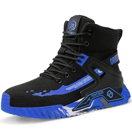 Image of ORISTACO Work Safety Crew Boots Lightweight Breathable Industry Construction Steel Toe Sneakers