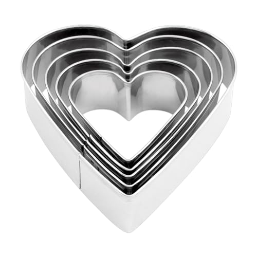 Alicer Set di 5 formine per biscotti in acciaio inox,