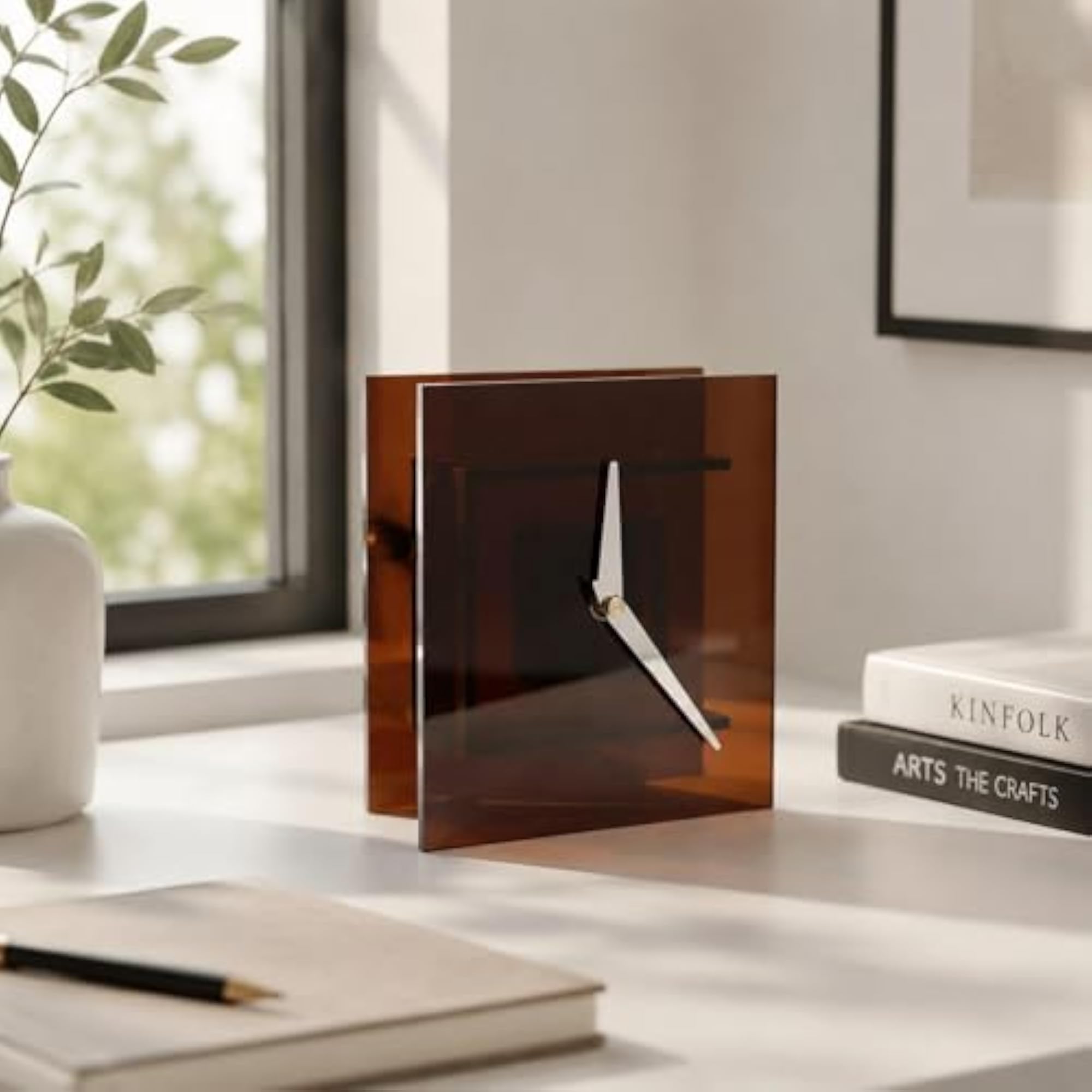 Desktop Tabletop Clock Clear