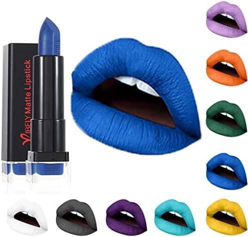Kilshye Matte Lipstick Hight Pigment Lipsticks Long Lasting Lip Stick Waterproof Lips Gloss Cream Lipgloss Makeup for Women and Girls Pack of 1 (A- Blue 16)
