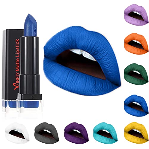 Kilshye Matte Lipstick Hight Pigment Lipsticks Long Lasting Lip Stick Waterproof Lips Gloss Cream Lipgloss Makeup For Women And Girls Pack Of 1 (A- Blue 16) #TOP1