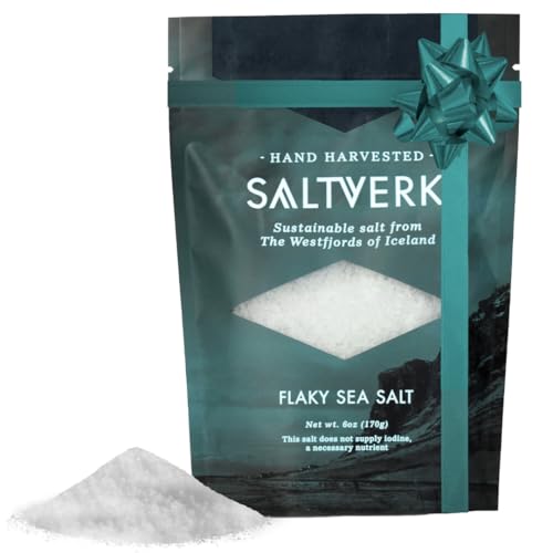 Saltverk Sea Salt - Gourmet, Icelandic, Hand Harvested and Sustainably Made - Flaky 6 Oz