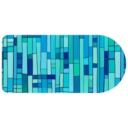 Grand protecteur de bureau étendu bleu turquoise artistique pour le télétravail à la maison