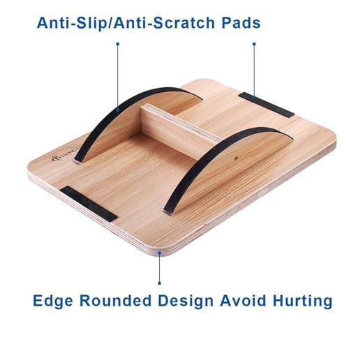 StrongTek Professional Wooden Balance Board, Rocker Board, Wood Standing Desk Accessory, Balancing Board for Under Desk, Anti Slip Roller, Core Strength, Stability, Office Wobble Boards - Image 4