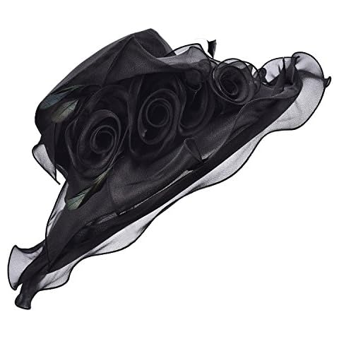 Lawliet Women's Organza Dress Hat with Veil Cover