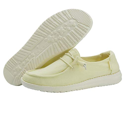 Image of HEYDUDE Women's Wendy Yellow Anise Size 9 | Women's Shoes | Women's Lace Up Loafers | Comfortable & Light-Weight
