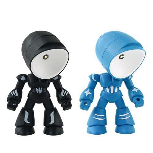 NOIAFZY 2Pcs Mini Night Light Lonely Robot Design LED Cartoon Cute Robot Light Companion Table Light for Halloween Christmas Thanksgiving