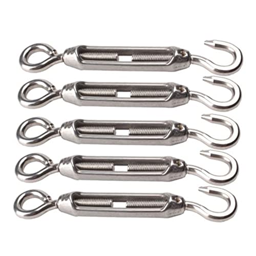 BREAKA M4 Tensores de Acero Inoxidable 5PCS 304 Gancho y Ojal para Cables de Acero miniatura 3