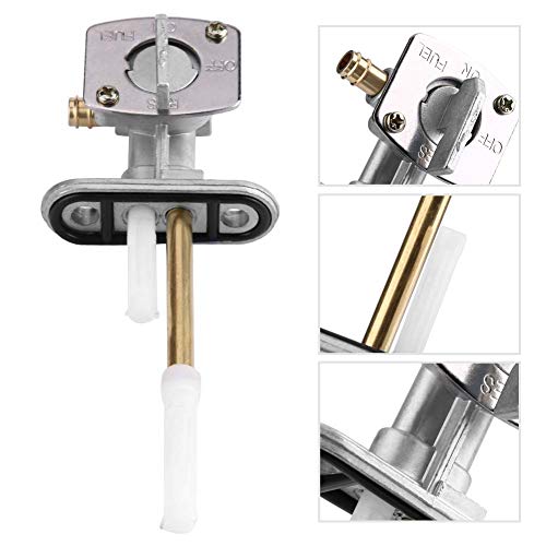 Benzinhahn-Schalterventil,Duokon Petcock Brenngastank-Schaltventil für YFZ350 YFM660 Grizzly ATV 1987-2006 2002-2008 (Silberweiß)