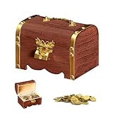 【Taille】 La taille du coffre au trésor en bois vintage est de 14,5*10*10 cm/5,71 × 3,94 × 3,94 pouces, ce qui vous permet de stocker facilement différents types et dénominations de devises et de gérer vos actifs.