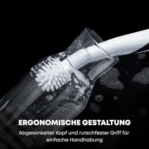 SonicScrubber Elektrische Reinigungsbürste Für Sauberes Geschirr - Hochleistungsmotor - Inklusive 3 Bürstenköpfen & Scheuerschwämmen - Für den Küchengebrauch - Spülen, Flaschen und Geschirr