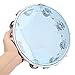Adults Tambourine 10 inch Double Row Metal Jingles Hand Held Musical Educational Drum Instrument for Party Games(blue)