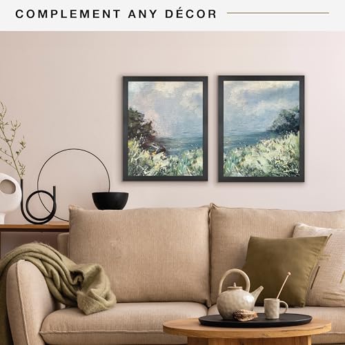 MCS Studio Gallery 16x20 Poster Frame Black Woodgrain, Vertical & Horizontal Wall Hanging Large Picture Frame for Photos, Posters & Art Prints (2-Pack)